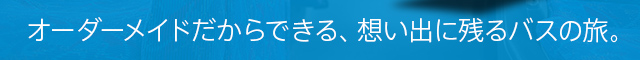 オーダーメイドだからできる、想い出に残るバスの旅。