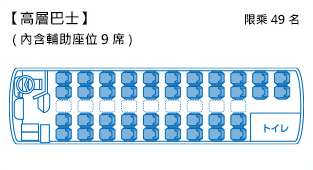 高层巴士 [定员49名]（内含补助座位9席）