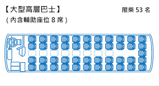 大型高層巴士 [限乘53名]（內含輔助座位8席）